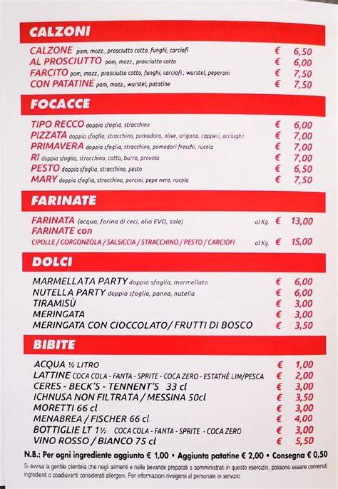 dapino pizzeria|Menù .